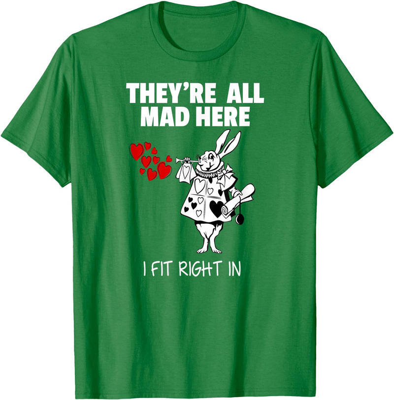 Alice in Wonderland White Rabbi Rabbit T-Shirt in Kelly Green