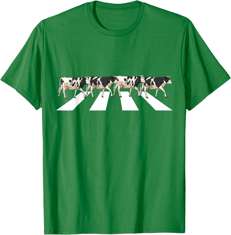 Funny Cow Shirt Women Men Girls Kids Boys Gifts Funny Crosswalk Cows Farming farm Cow Girl Boy Women Men Kid T-Shirt - Kelly