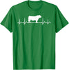 Black Angus Rancher Geschenk Für Bauern Heartbeat ECG Pulse Cow Black Angus Rancher T-Shirt - Kelly Green