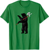 RealCoolShirts AWESOME AXE BEAR - Yaroslavl Russia Flag Halberd Bear Shirt T-Shirt - Kelly Green