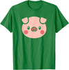 SHIRTSIDE PIG Pig Face Shirt Gift For Pig Lover T-Shirt - Kelly Green