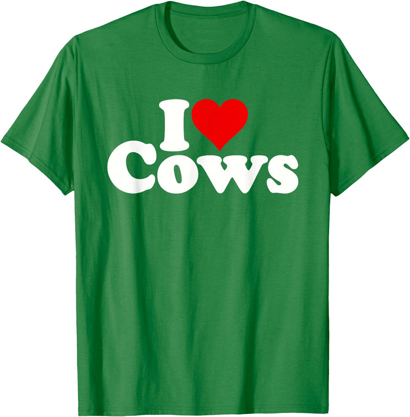 I HEART LOVE COWS I Love Heart Cows T-Shirt - Kelly Green