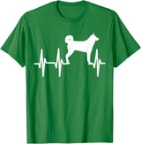 Dog Silhouette Heartbeat Line T-Shirt