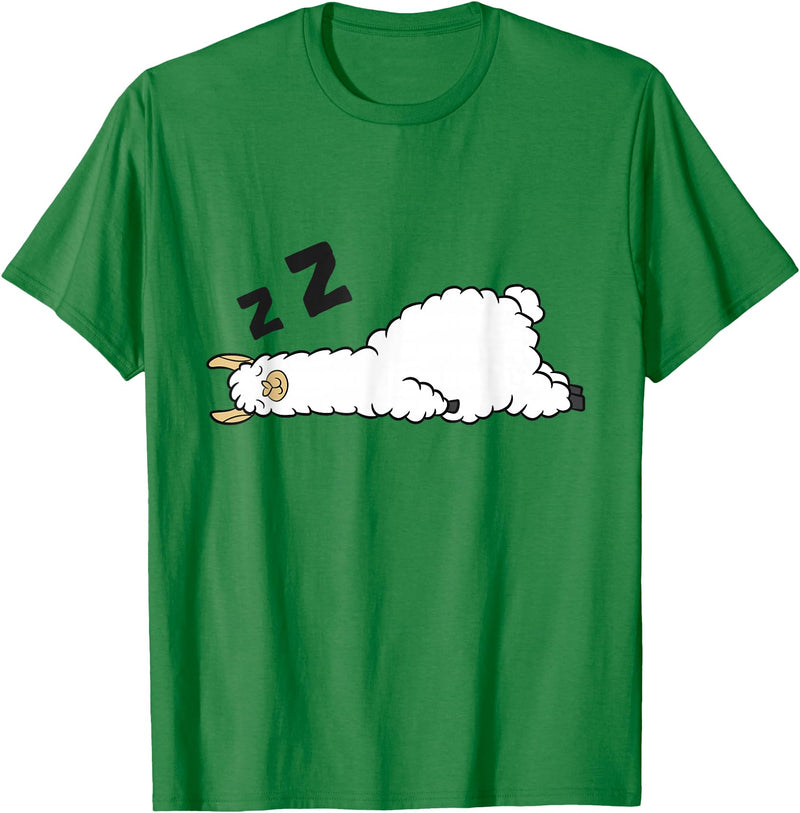 Sleeping Animals Tees And Gifts Llama Sleeping Tired Llama Napping Llama T-Shirt - Kelly Green