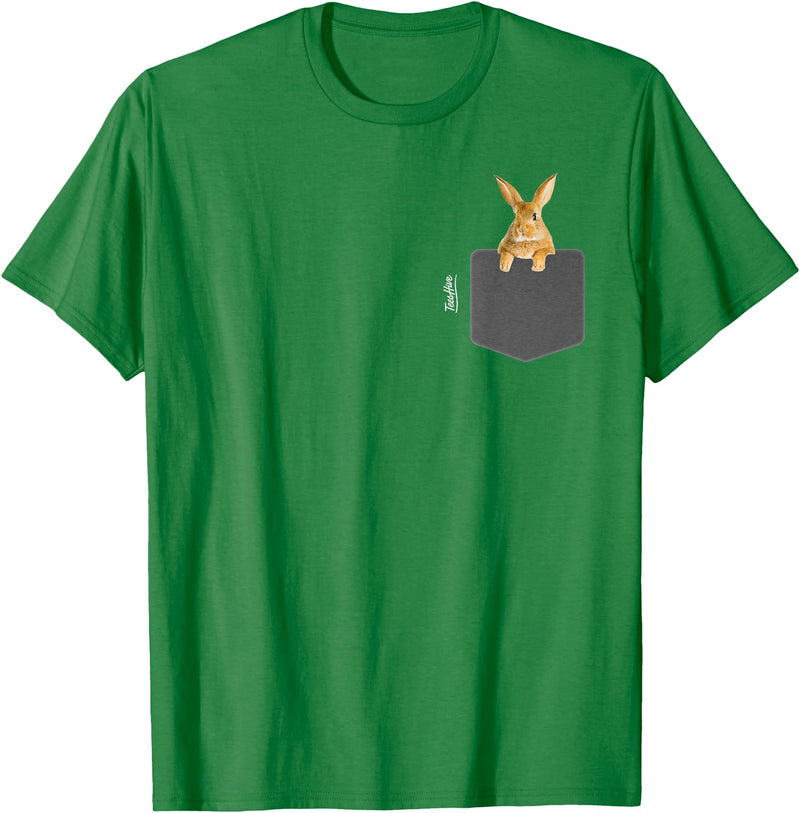 Pocket Bunny - Men Rabbit Pocket T-Shirt in Kelly Green