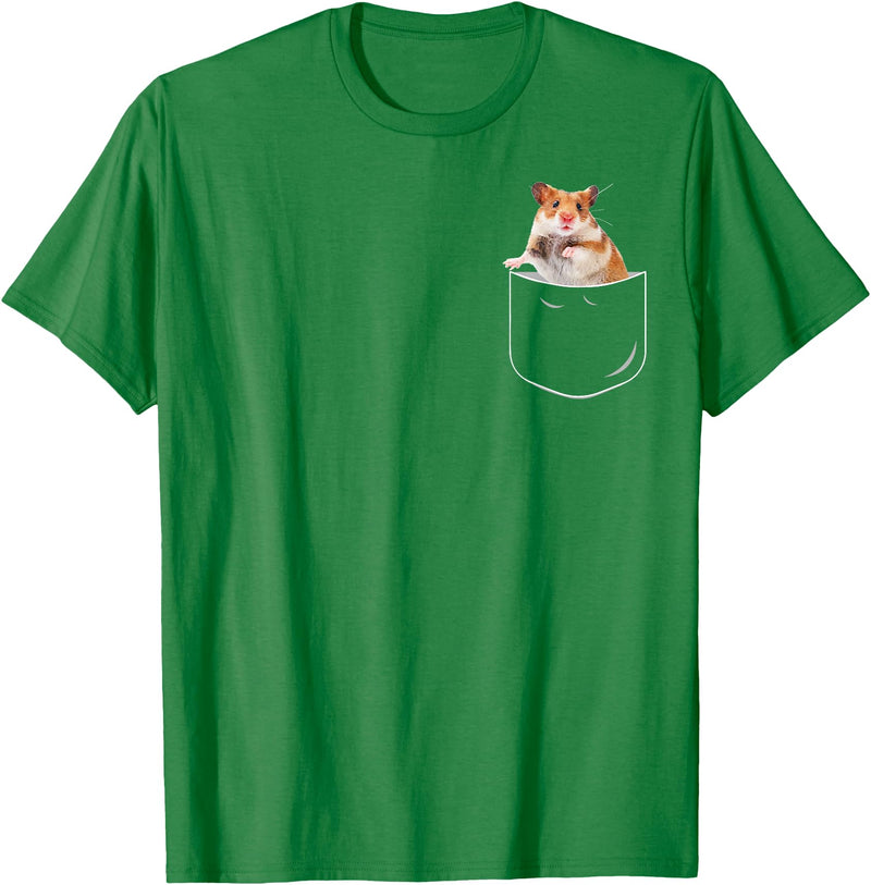 Pocket Hamster Shirt, Funny Hamster in Pocket Gift Tshirt T-Shirt - Kelly Green