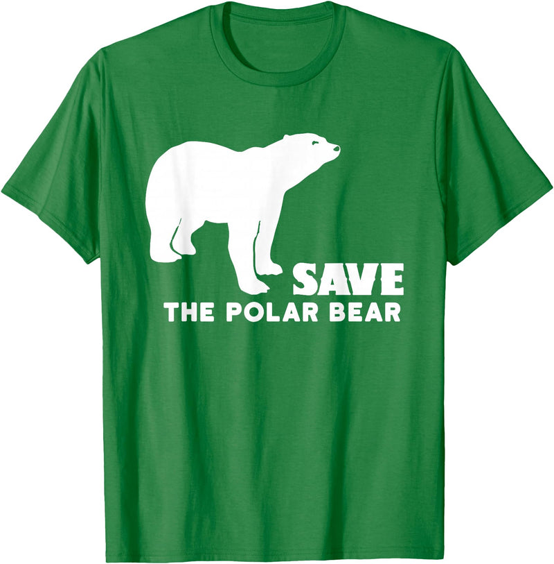 Polar Bear T Shirts Save The Polar Bear T Shirt T-Shirt - Kelly Green