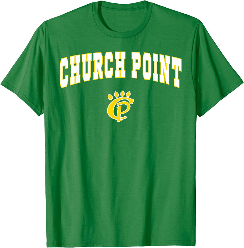 Official High School Fan Gear Church Point High School Battling Bears T-Shirt C2 T-Shirt - Kelly Green