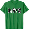 funny saying Gifts for Family Members and more Auntie Cow Print Cow Pattern T-Shirt, Black - Kelly Green