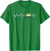 Bear Community Bear Brotherhood Gay Men Gifts Gay Bear Pride Heartbeat Paw Bear Flag Colors T-Shirt - Kelly Green