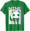 Kids 9 Year Old Cute Panda Bear Birthday Decoration Party T-Shirt - Kelly Green