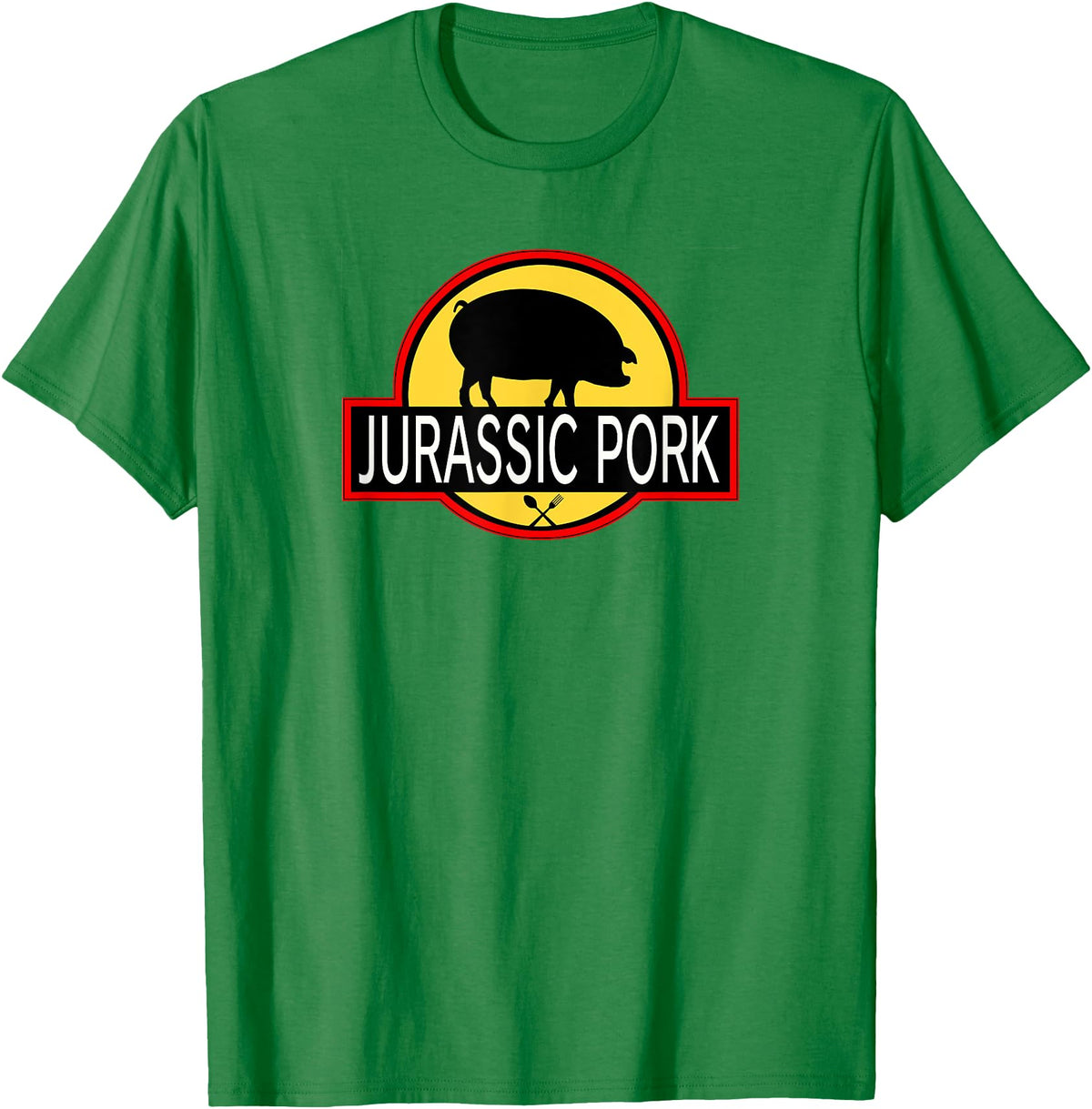 Pork lover Porky Pig sow gift idea Jurassic Pork - Ultra Funny Parody - Eat Meat - Pig Pork T-Shirt - Kelly Green