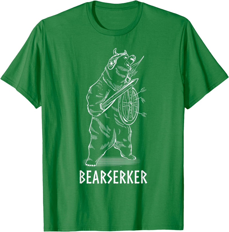 Viking Bear Warrior Lover Shirts Viking Bear Warrior Polar Brown Bear Berserkers T-Shirt T-Shirt - Kelly Green