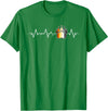Bear Community Bear Brotherhood Gay Men Gifts Gay Bear Pride Heartbeat Paw Minimal Bear Flag T-Shirt - Kelly Green