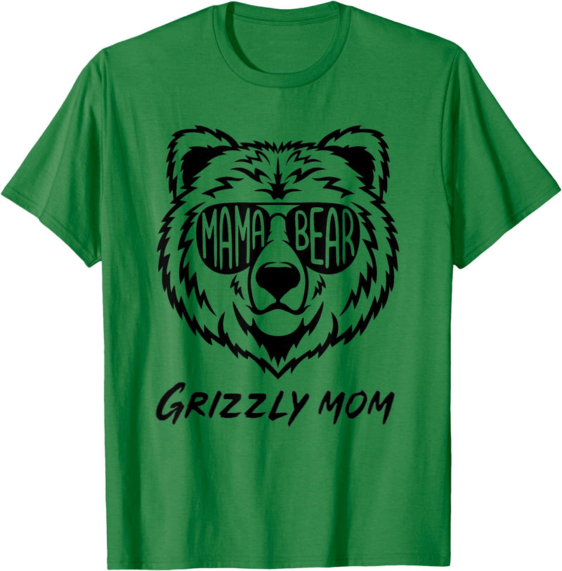 Mama Bear Grizzly Mom T-Shirt - Kelly Green