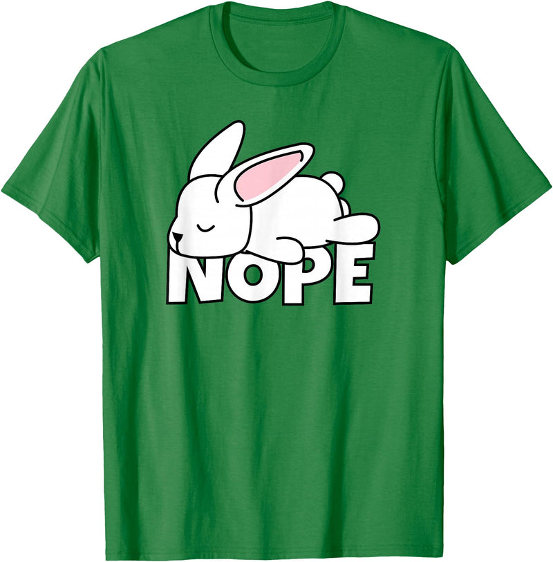 Lazy Rabbit Easter Bunny Not Today Nope T-Shirt in Kelly Green