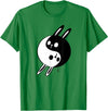Yin Yang Bunnie Lover Gift Cute Rabbits T-Shirt in Kelly Green
