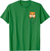 Funny Hamster Peeking in Pocket Animal Lover Men Women Kids T-Shirt - Kelly Green