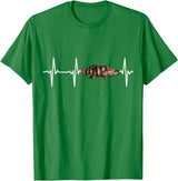 Goliath Grouper Gift Co. Goliath Grouper Heartbeat For Saltwater Fish Fishing Lovers T-Shirt - Kelly Green