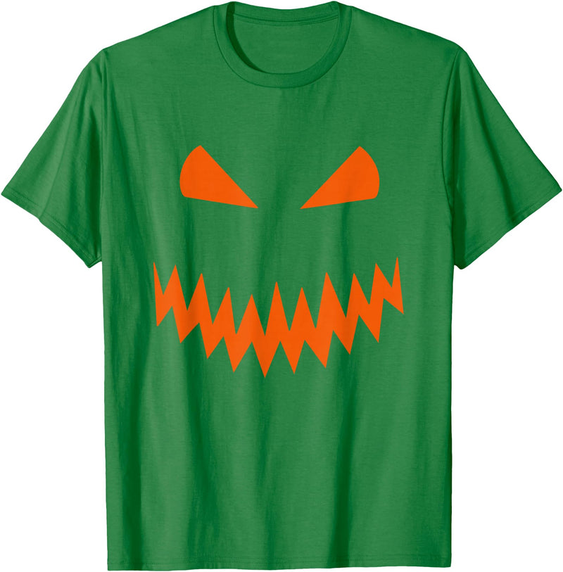 Halloween Designs. Pumpkin Jack O Lantern Scary Face Halloween Costume Graphic T-Shirt - Kelly Green