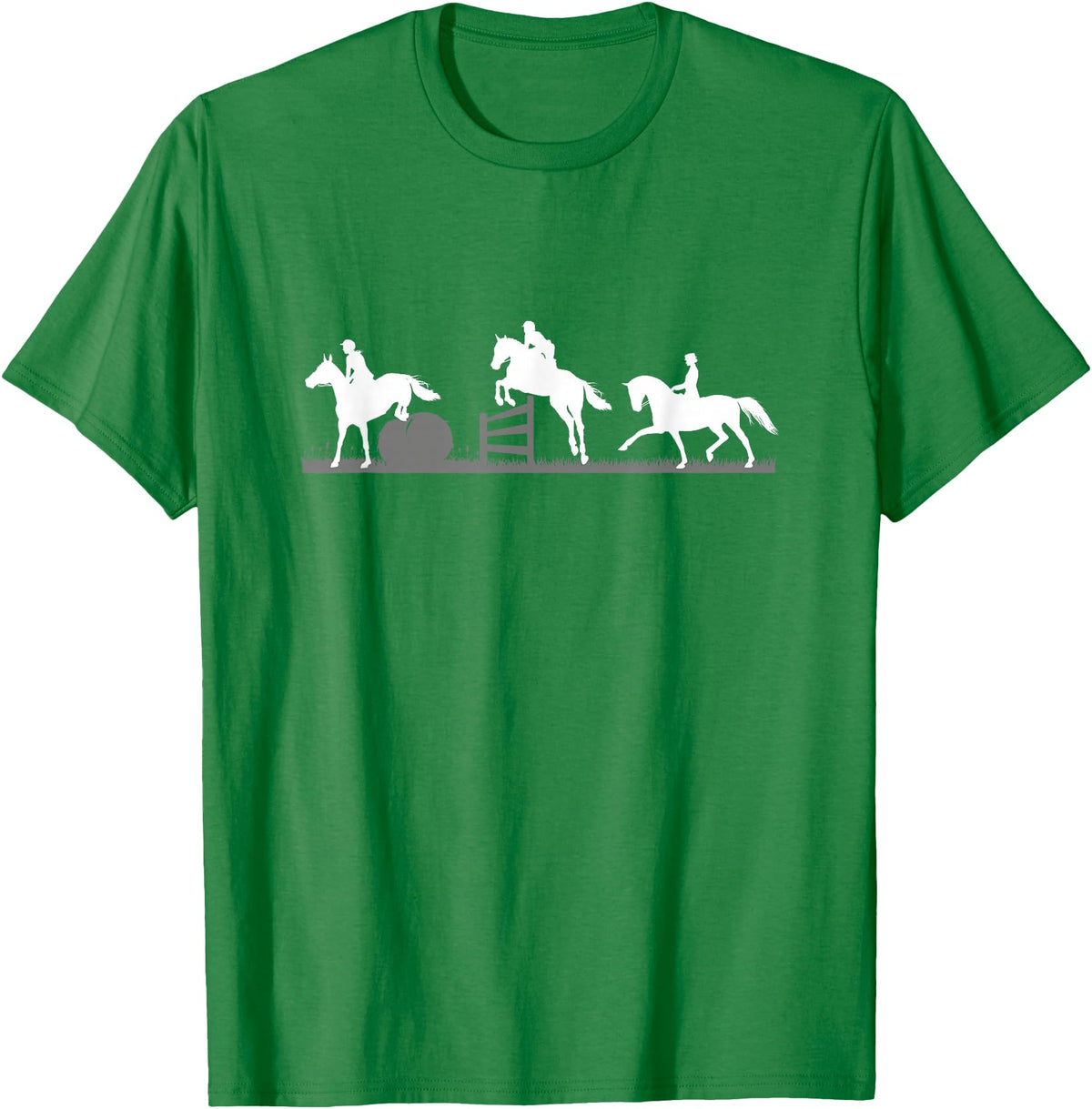 Horse Jumping and Eventing Horses Tee's Event Horses T-Shirt Horse Jumping and Dressage T-Shirt - Kelly Green