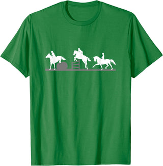 Horse Jumping and Eventing Horses Tee's Event Horses T-Shirt Horse Jumping and Dressage T-Shirt - Kelly Green