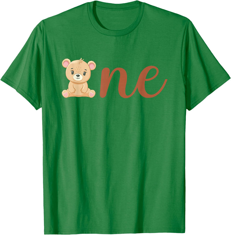 Family Birthday Bear Gifts One of The Birthday Boy Bear 1st Birthday Party Boy T-Shirt - Kelly Green