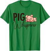 SHIRTSIDE PIG Pig Whisperer Shirt Gift For Pig Lover T-Shirt - Kelly Green