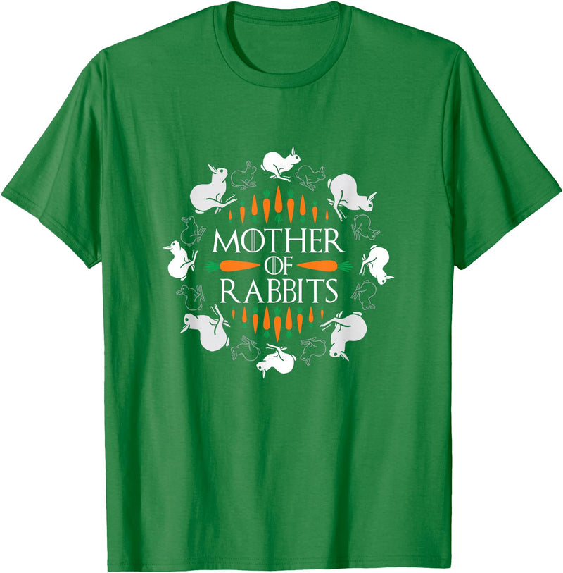 Rabbit Lovers Mother of Rabbits Cute Bunny Graphic T-Shirt in Kelly Green
