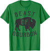 Drinking Fun designs - Big Ray Designs Beast of Bourbon Drinking Whiskey Design Bison Buffalo Party T-Shirt - Kelly Green