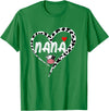 Black White Family Cow Farm Nana Cow Print Cow Heart Pattern Farmer Cows Mother's Day T-Shirt - Kelly Green