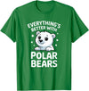 The Cute Animal Apparel Company Cute Polar Bear Lover Adults or Kids Boys Girls Polar Bears T-Shirt - Kelly Green