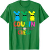 Easter Cousin Crew Rabbit Cute Matching Easter Day Party T-Shirt in Kelly Green