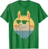 Alpaca Funny Llama Lover Funny Llama Sunglasses T-Shirt - Kelly Green