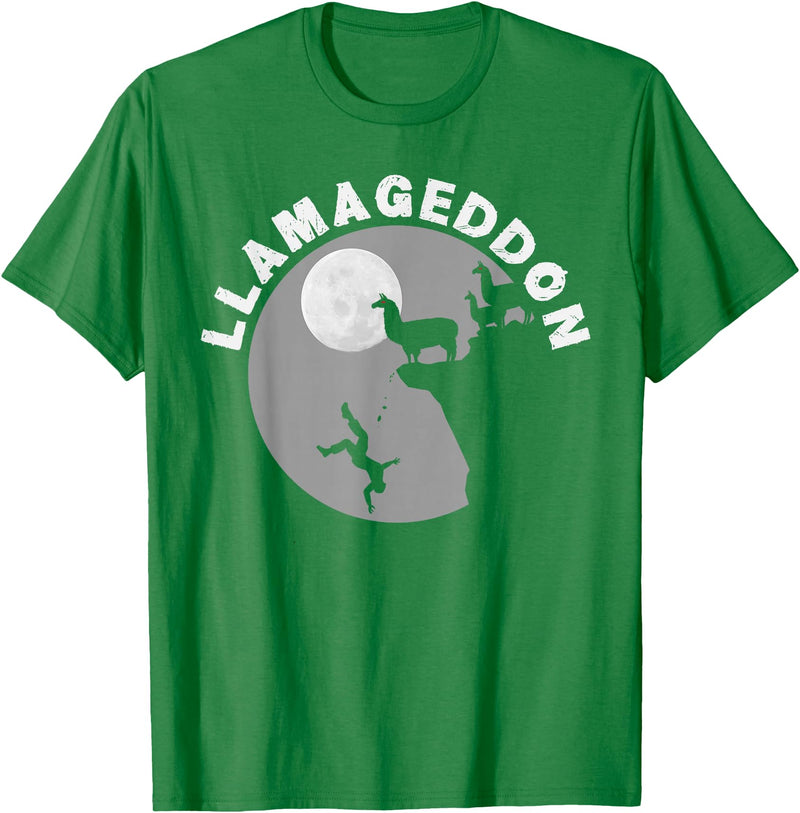 Funny Llama Tshirts for Farm Pet Animal Fans Funny Llamageddon T-Shirt for Llama Barnyard Lovers T-Shirt - Kelly Green