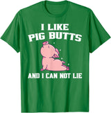 BBQ Idea Funny I Like Pig Butts And I Can Not Lie T-Shirt - Kelly Green