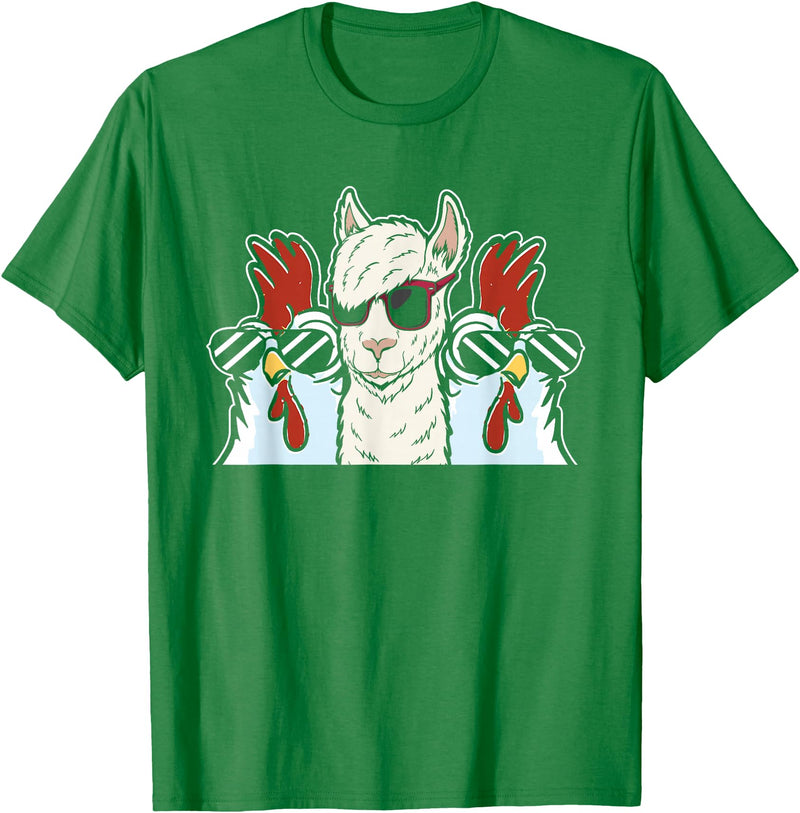 Llama Gifts & Accessories Chicken Llama Cool Alpaca - Lamaist Animal Llama T-Shirt - Kelly Green