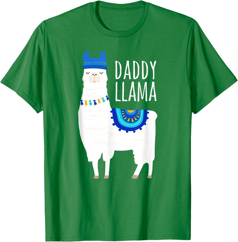 Mama Llama Lover Gifts by Memme Daddy Llama Gift Shirt for Men, Dad T-Shirt - Kelly Green