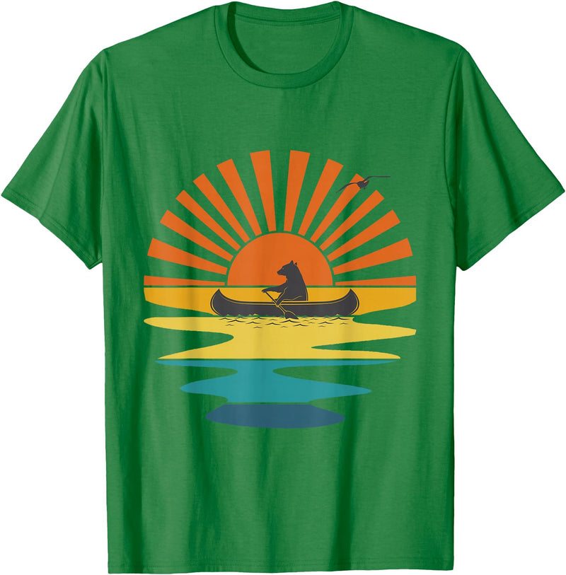 BOLD POD Sunset Canoe Bear T-Shirt - Kelly Green
