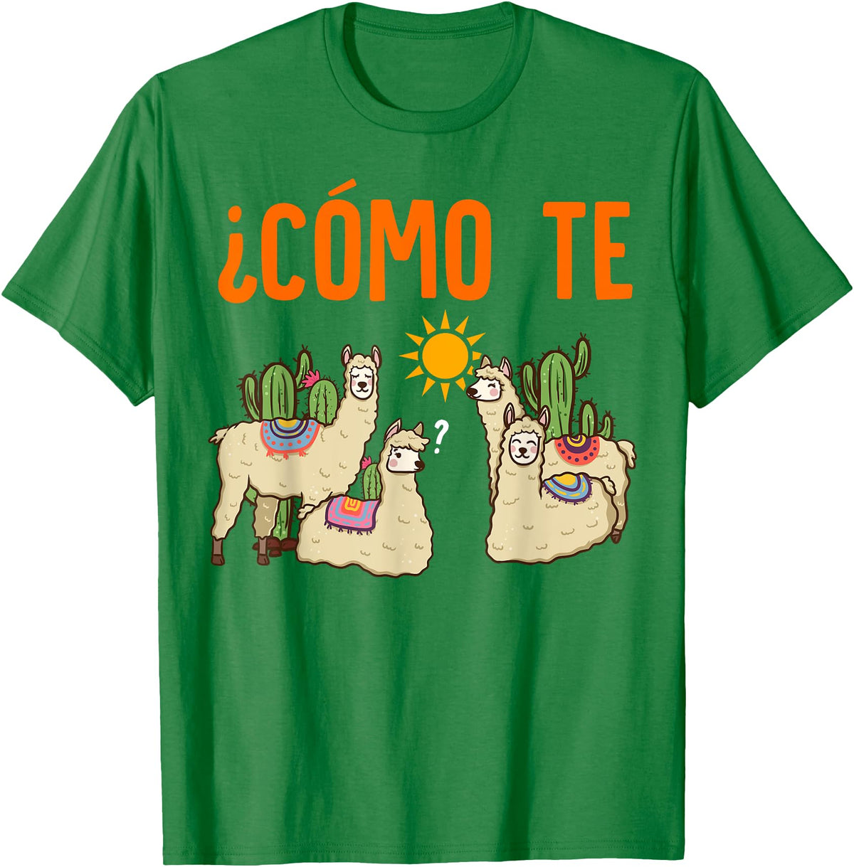 Nerd Ninja Llama Como Te LLamas Spanish Teacher Llama Gift T-Shirt for Men Women Girls Kids - Kelly Green