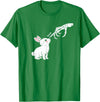 Cute Skeleton Hand Boop Bunny Rabbit Funny Easter Day T-Shirt in Kelly Green