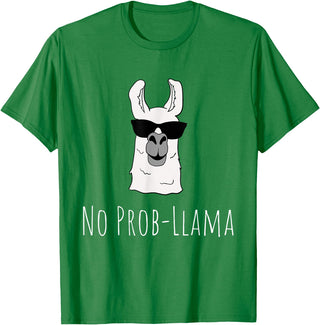 Llama Mama Apparel No Prob-Llama No Problem Cute Funny Cool Llama Alpaca Gift T-Shirt - Kelly Green