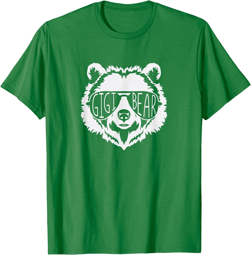 gigi Bear Family Apparel Gigi Bear Face with Sunglasses T-Shirt - Kelly Green