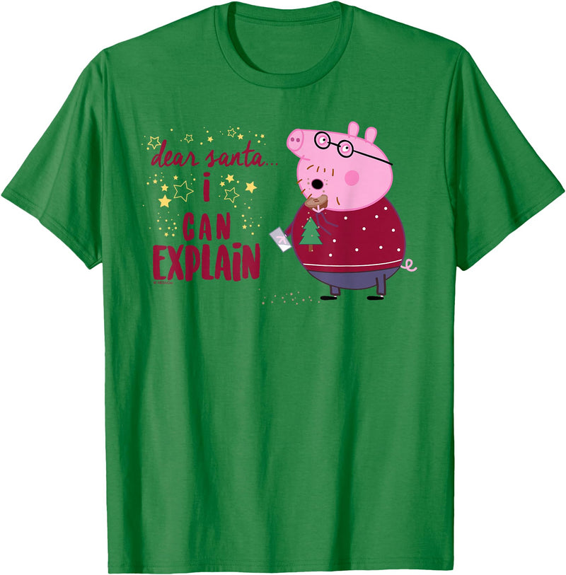 Peppa Pig - Daddy Pig Dear Santa T-Shirt - Kelly Green