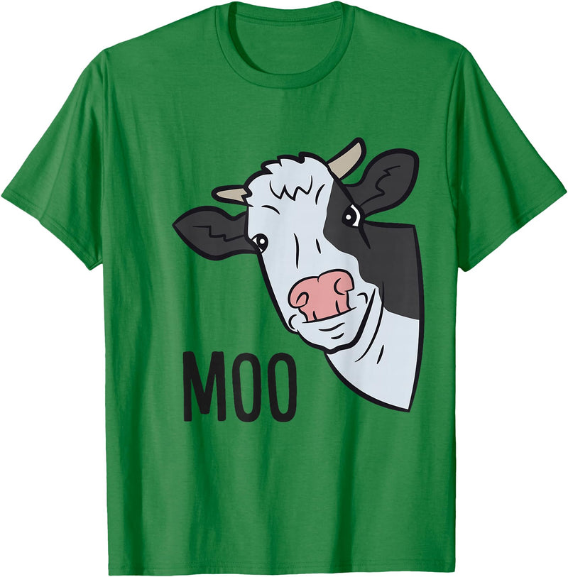 Cow Farm Animal Tees For Cow Lovers Cow Moo Farm Animal Funny Cow T-Shirt - Kelly Green