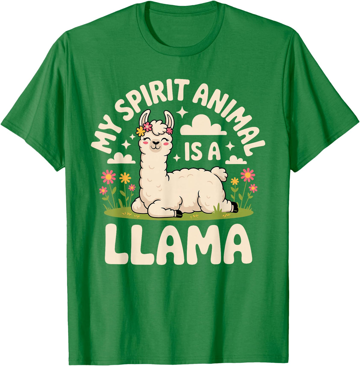 Llama Gift Llama Lover Accessories & Lama Stuff Funny Llama Art for Men Women Kids Alpaca Gag Llama Lover T-Shirt - Kelly Green