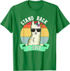 Retro Sunset Llama Spitter Joke Girls Boys Toddler Funny Llama Lover Stand Back I Spit Cute Llamas Spitting Pet T-Shirt - Kelly Green