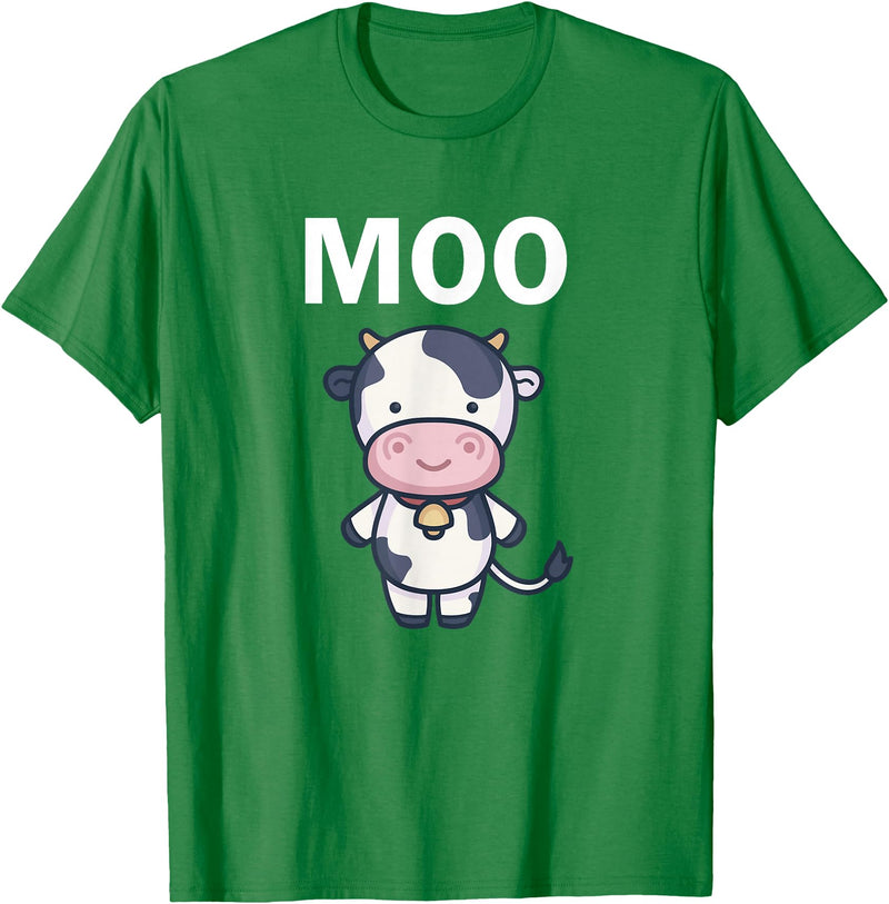 Moo Cow Funny Farmer Cow for Adults Kids Boys and Girls T-Shirt - Kelly Green