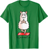 Dibba Designs Llamaste Llama Alpaca Yoga Exercise Fitness Gym Workout T-Shirt - Kelly Green