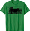 Funny Red Angus Rancher Gift for Cattle Lover USA American Flag - America Cow Red Angus Rancher T-Shirt - Kelly Green